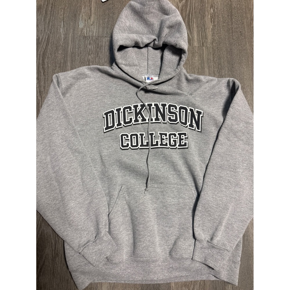 Russell Athletic Dickinson College Hoodie Mens Large Gray Pullover Sweatshirt